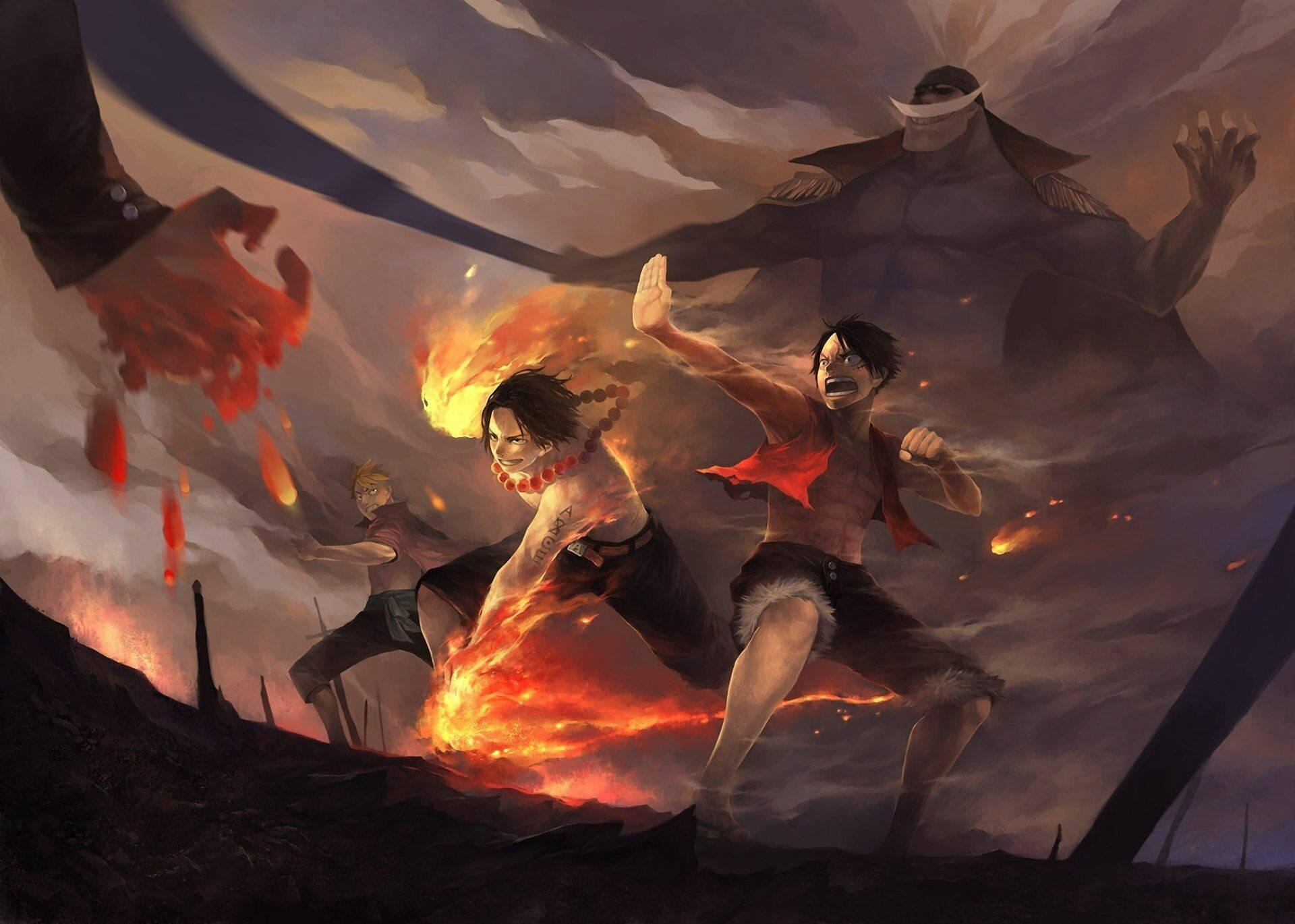 One Piece Desktop Luffy Ace Sabo Kamp Wallpapers