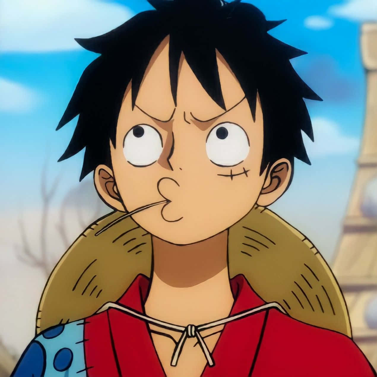 One Piece - en dreng med en rød skjorte og sort hår Wallpapers