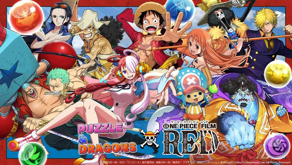 One Piece Film Red Puzzle Og Drager Crossover Wallpapers