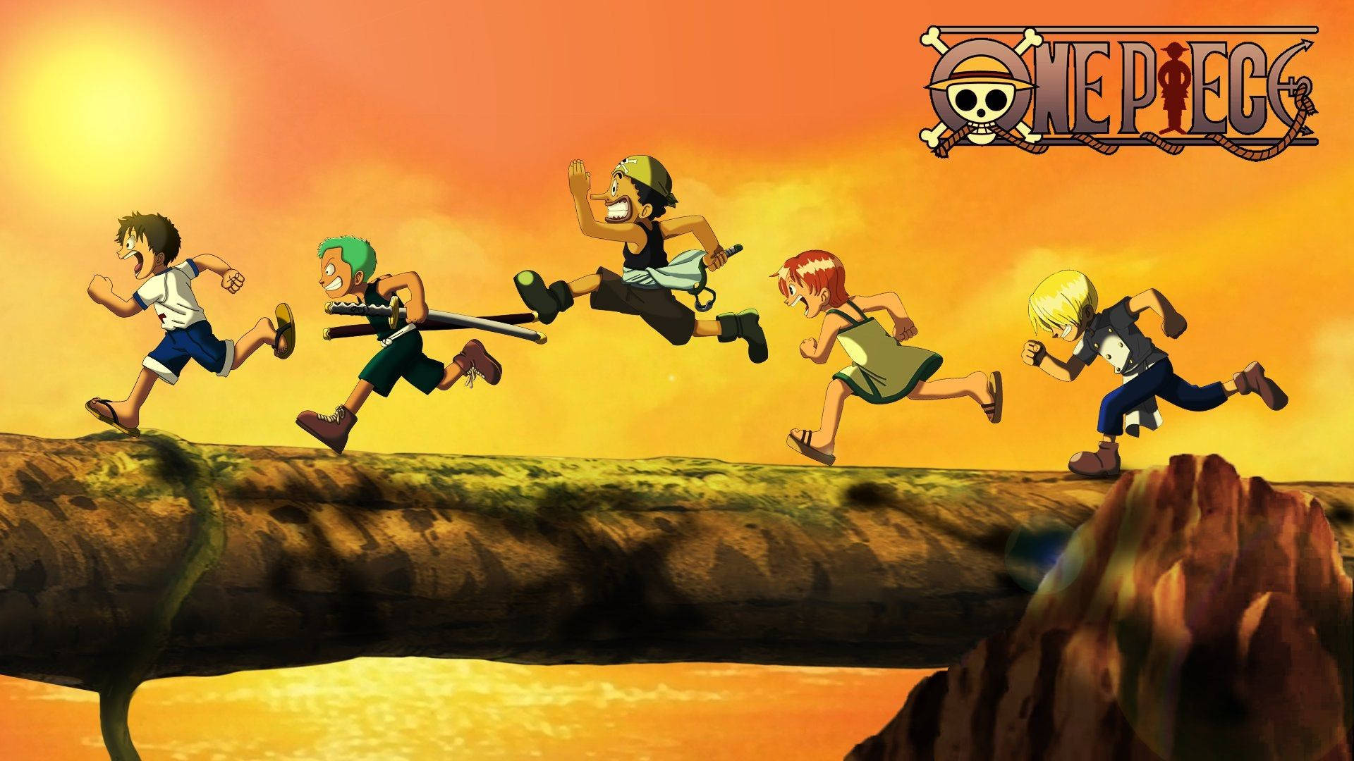 One Piece Live Børn Der Jager Hinanden Wallpapers