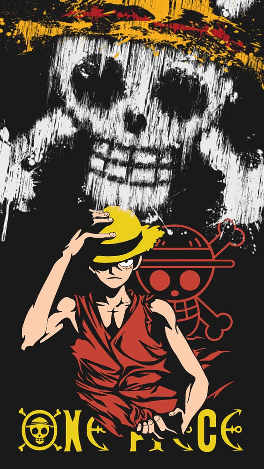One Piece Luffy og piratskalle-logo billede Wallpapers