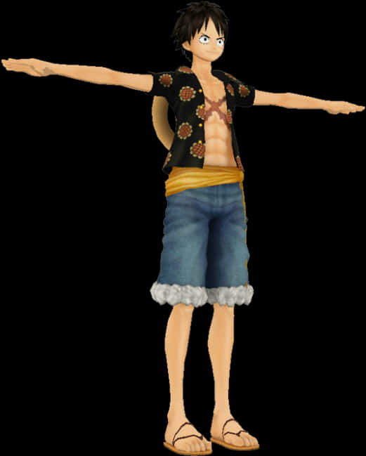 One Piece Luffy strækker armene Wallpapers