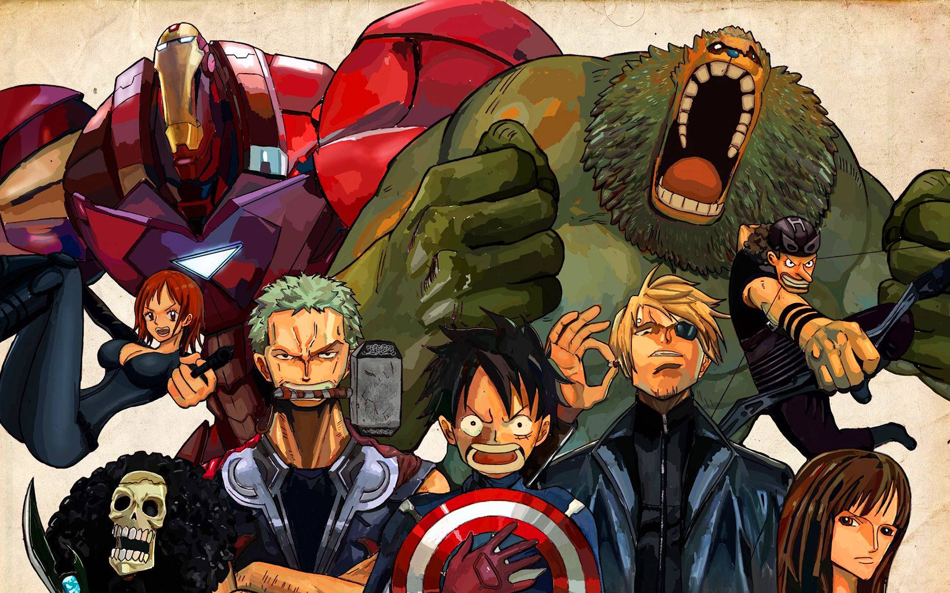 One Piece Marvel Crossover Wallpapers