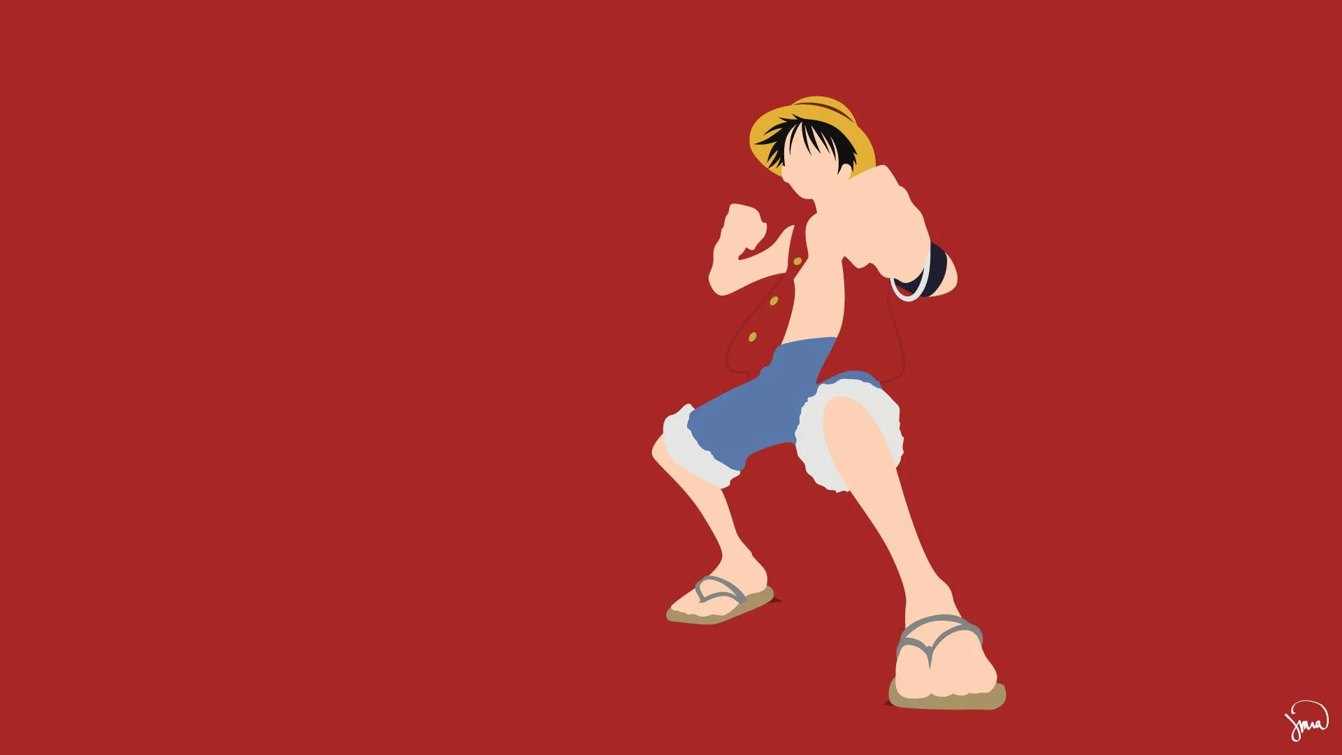 One Piece Rød Minimalistisk iPhone Wallpapers