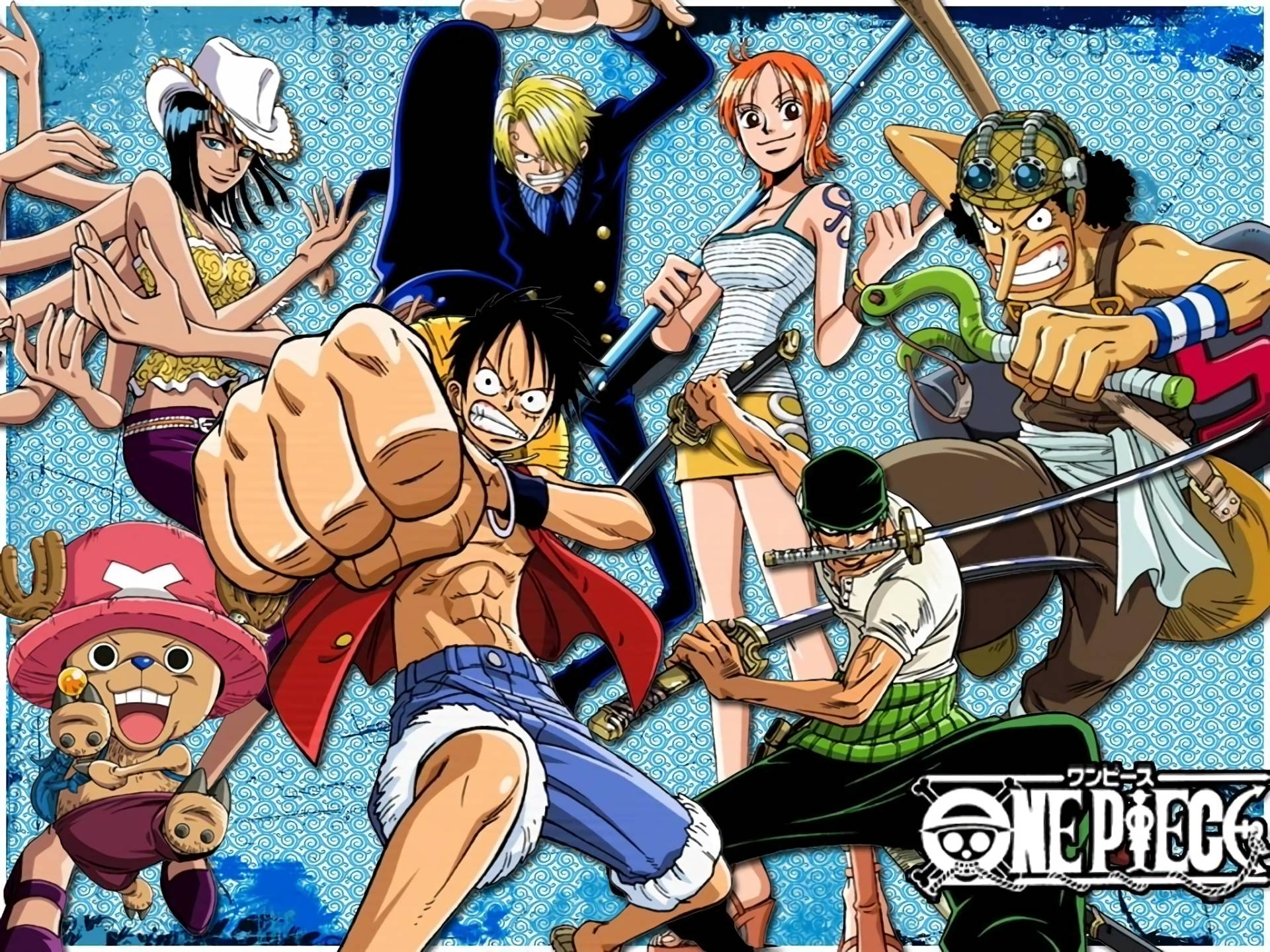 One Piece Skrivebordsbaggrund Kampstilling Wallpapers