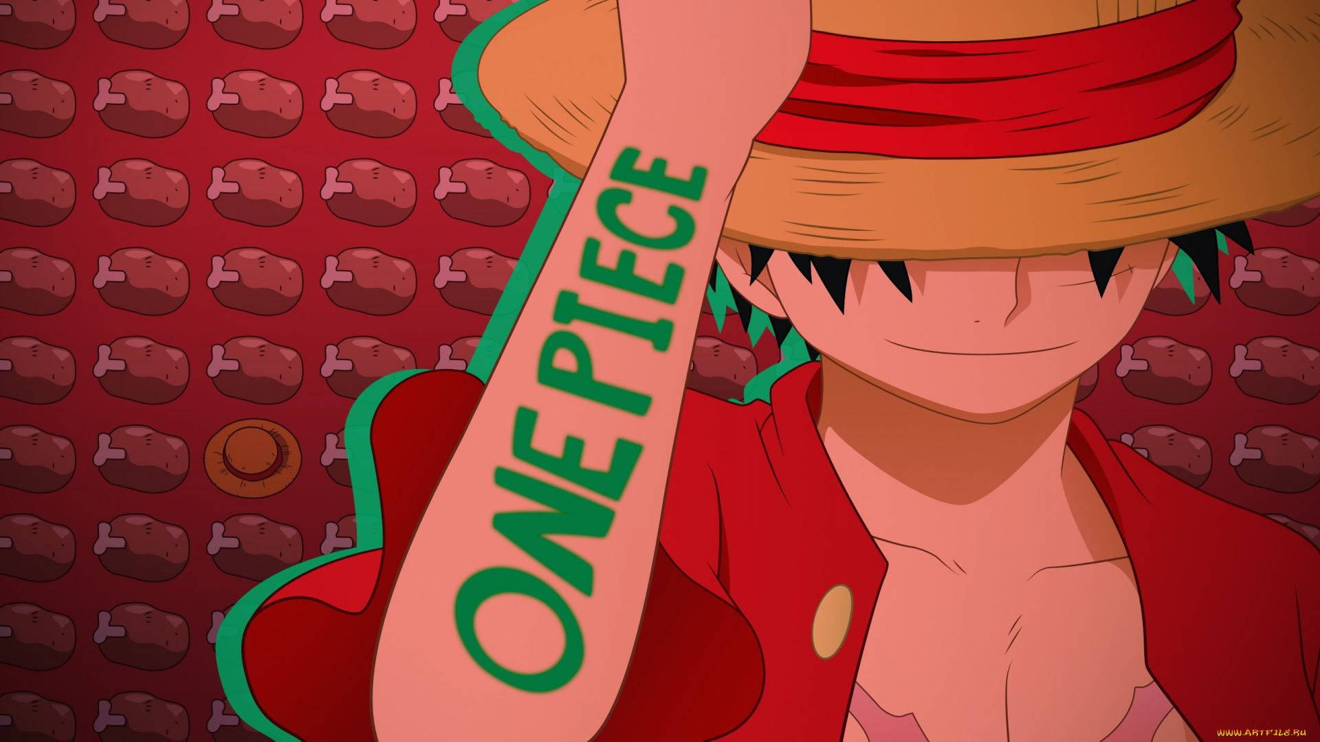 One Piece Skrivebordsbillede med Kødmønster Wallpapers