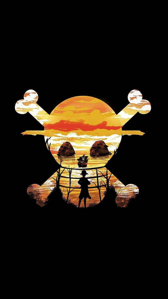One Piece Telefon Jolly Roger Perspektiv Kunst Wallpapers