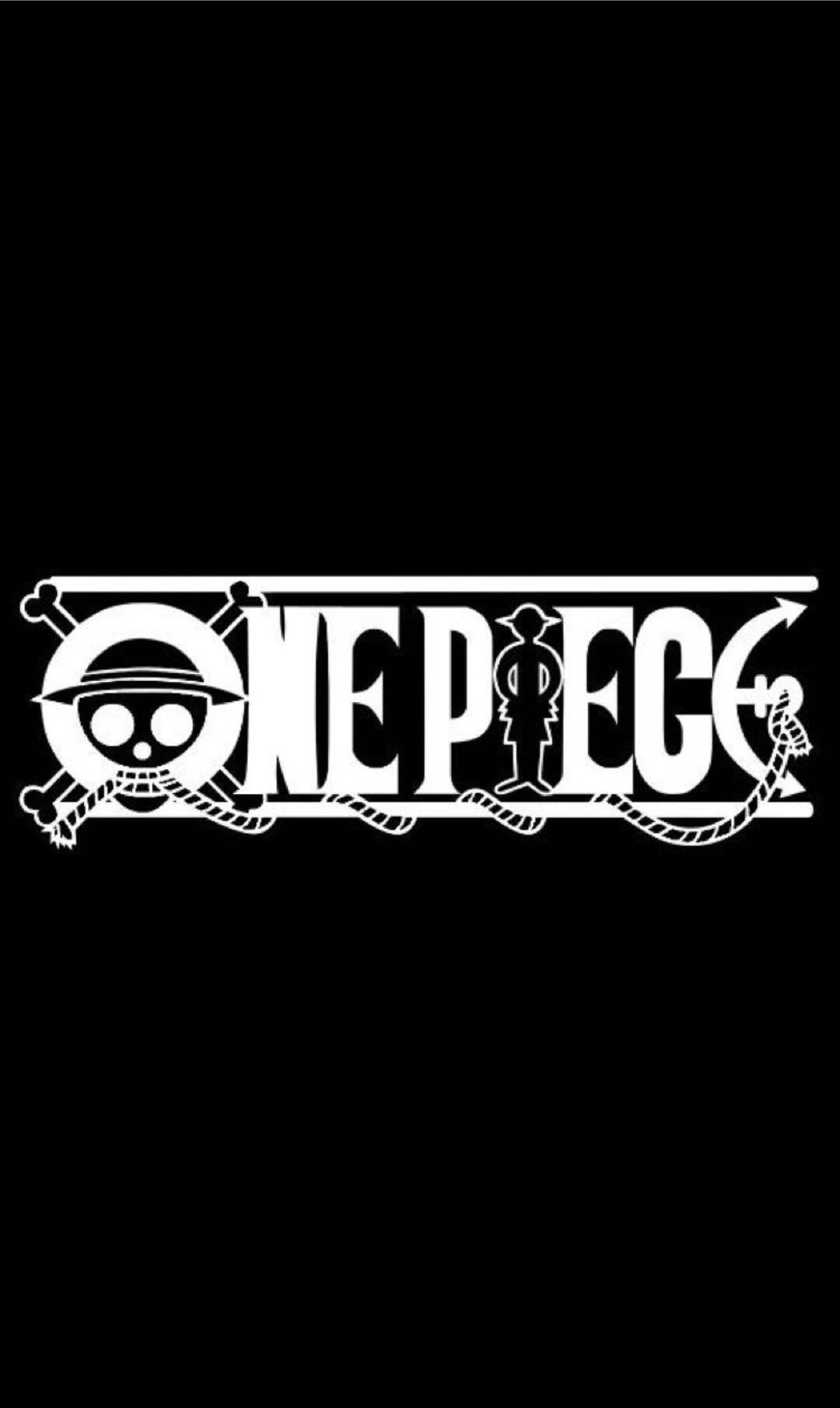 One Piece telefonlogo på sort Wallpapers
