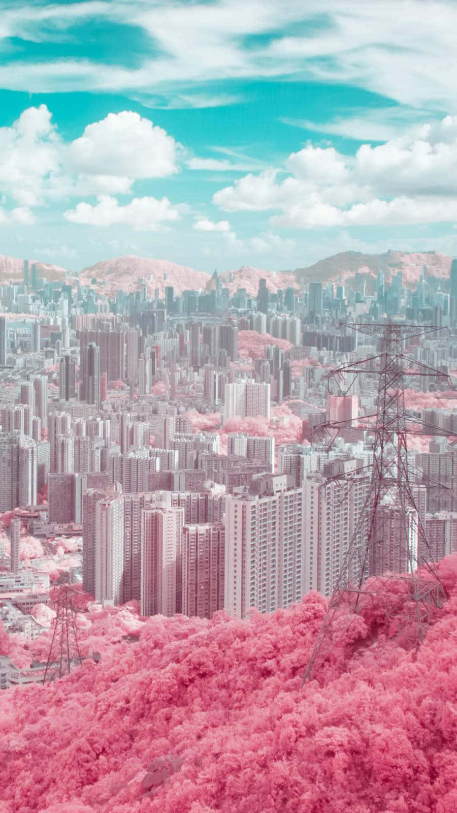 Oplev de levende farver og livet i Anime City! Wallpapers