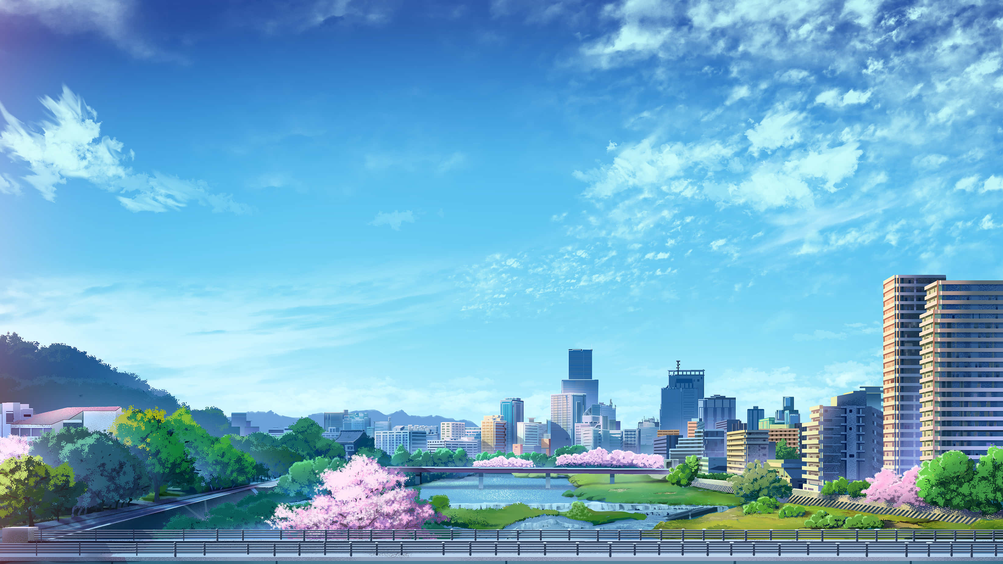 Oplev den magiske og farverige Anime City, tilgængelig for alle at udforske! Wallpapers
