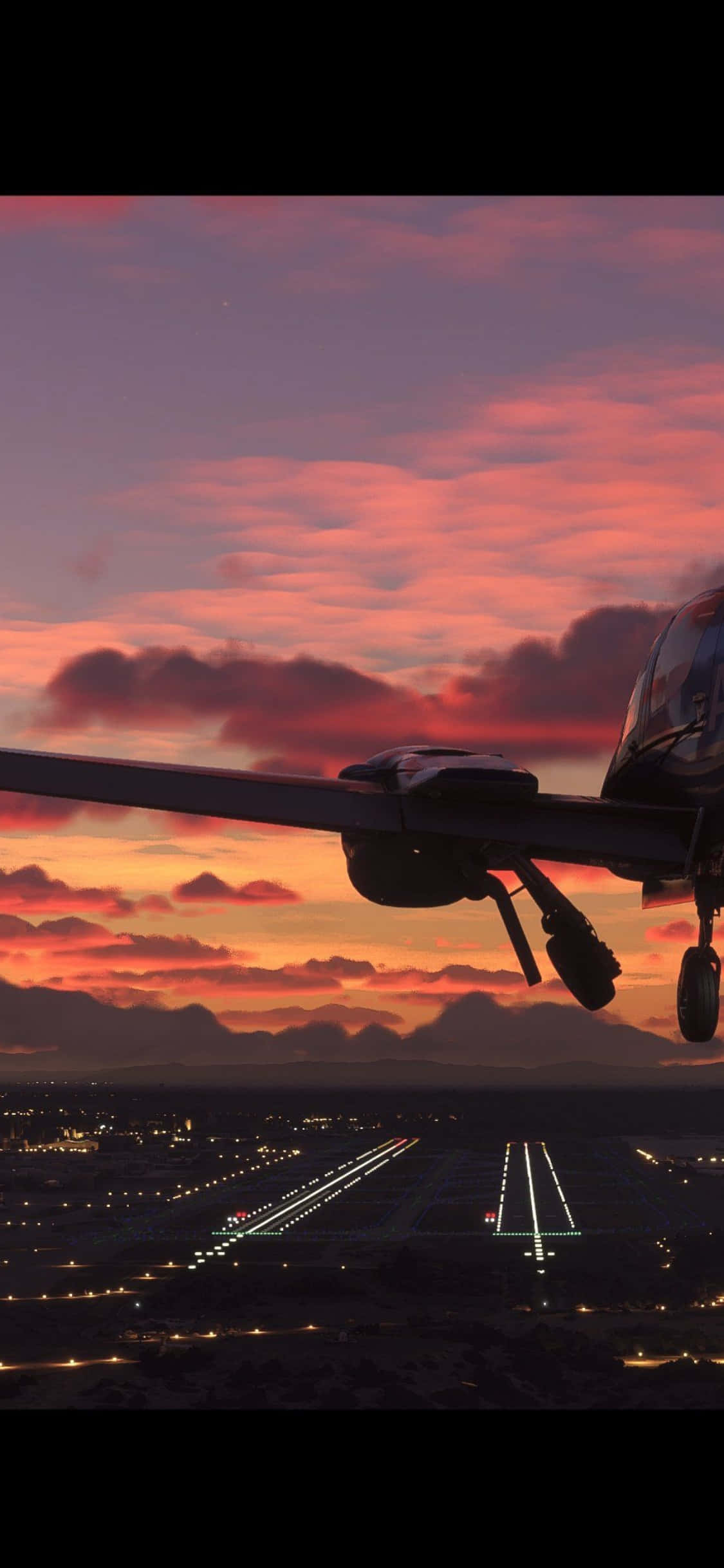 Oplev spændingen ved flyvning med Microsoft Flight Simulator på iPhone Xs Wallpapers