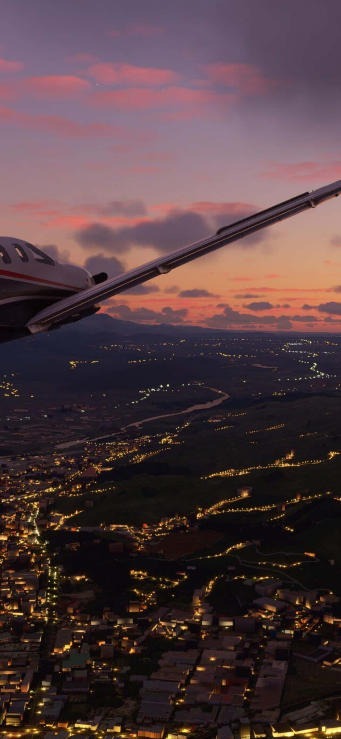 Oplev spændingen ved flyvning med Microsoft Flight Simulator på den kraftfulde iPhone XS Wallpapers