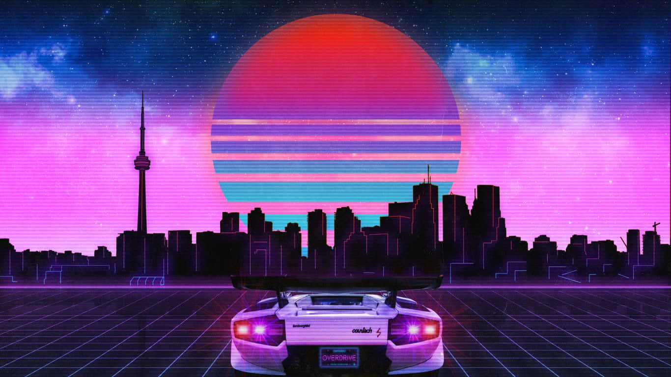 Oplyser nathimlen: Byens strålende neonlys Wallpapers