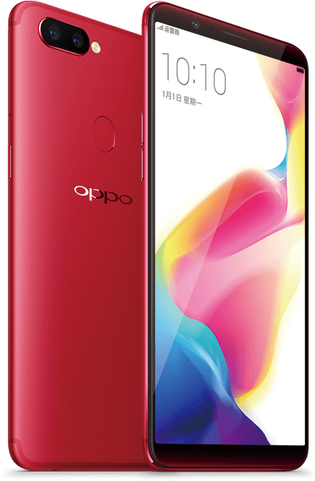 Oppo Rød Smartphone Skærm og Bagside Wallpapers