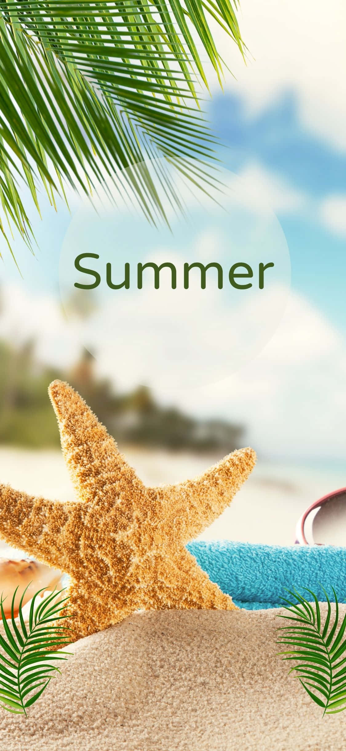 Opretstående søstjerne iPhone X sommerbaggrund Wallpapers