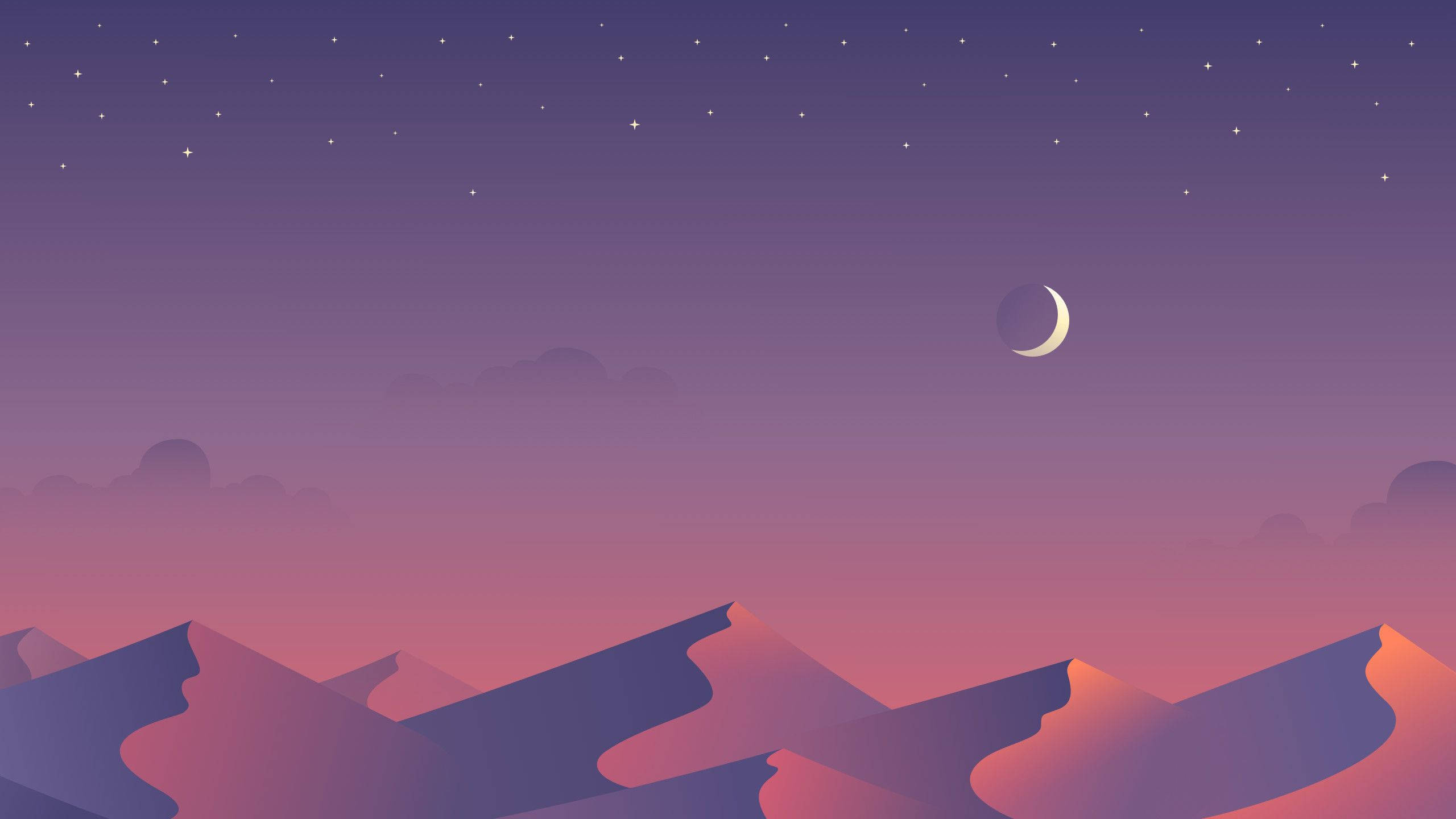 Orange bjergudsigt æstetisk Mac Wallpapers
