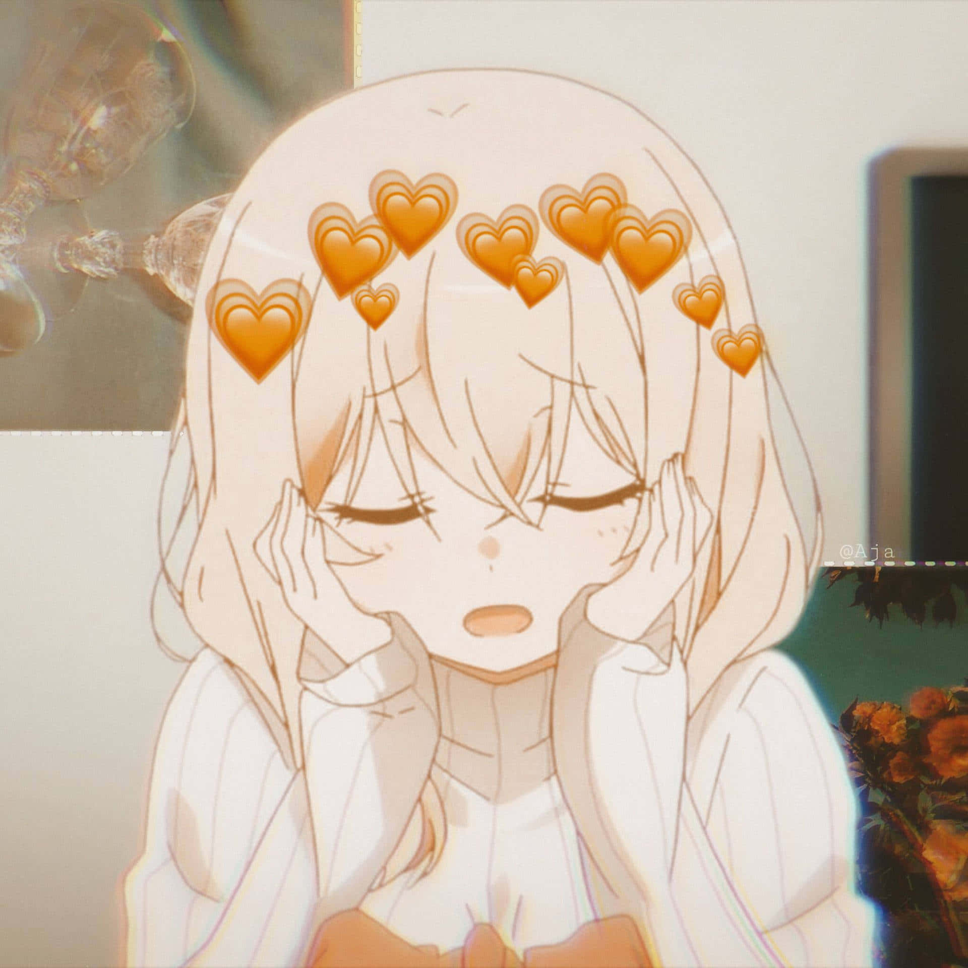 Orange Hjerter Anime PFP Æstetik Wallpapers