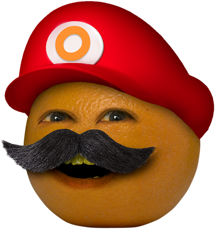 Orange karakter med overskæg og hat Wallpapers
