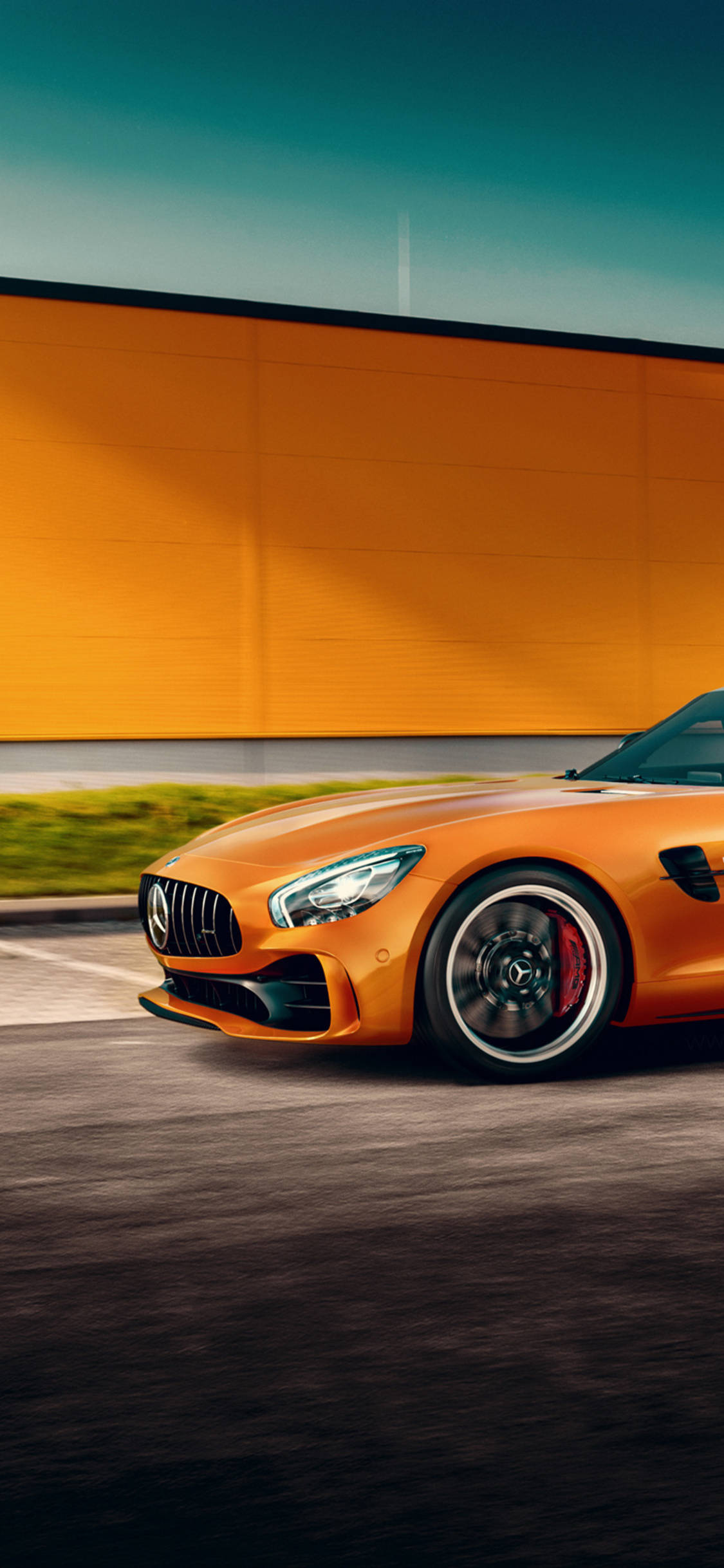 Orange Mercedes iPhone X Wallpapers