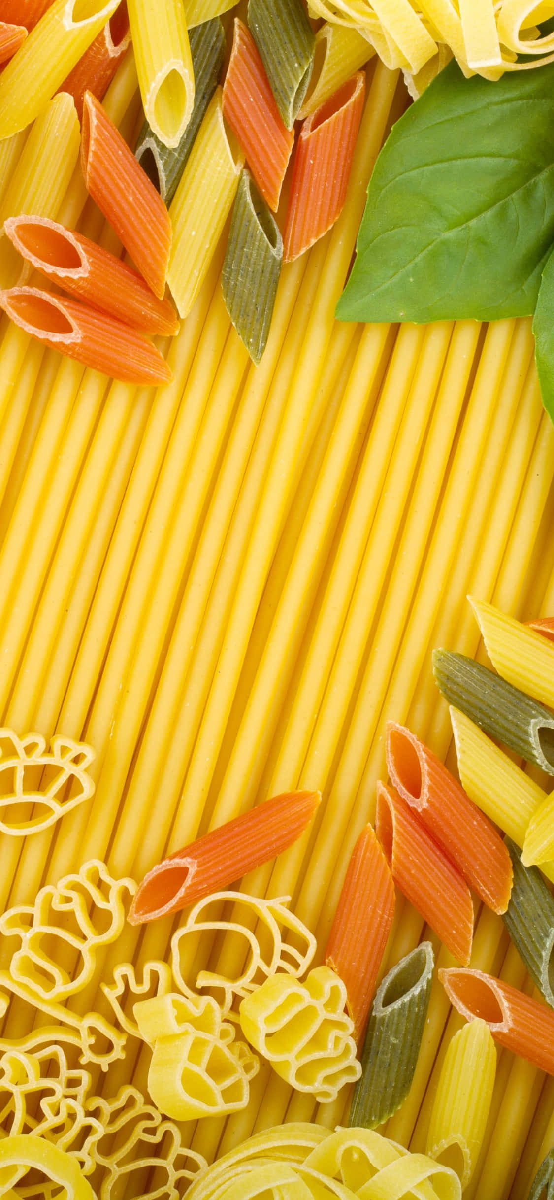 Orange og Grøn iPhone X Pasta Baggrund Wallpapers