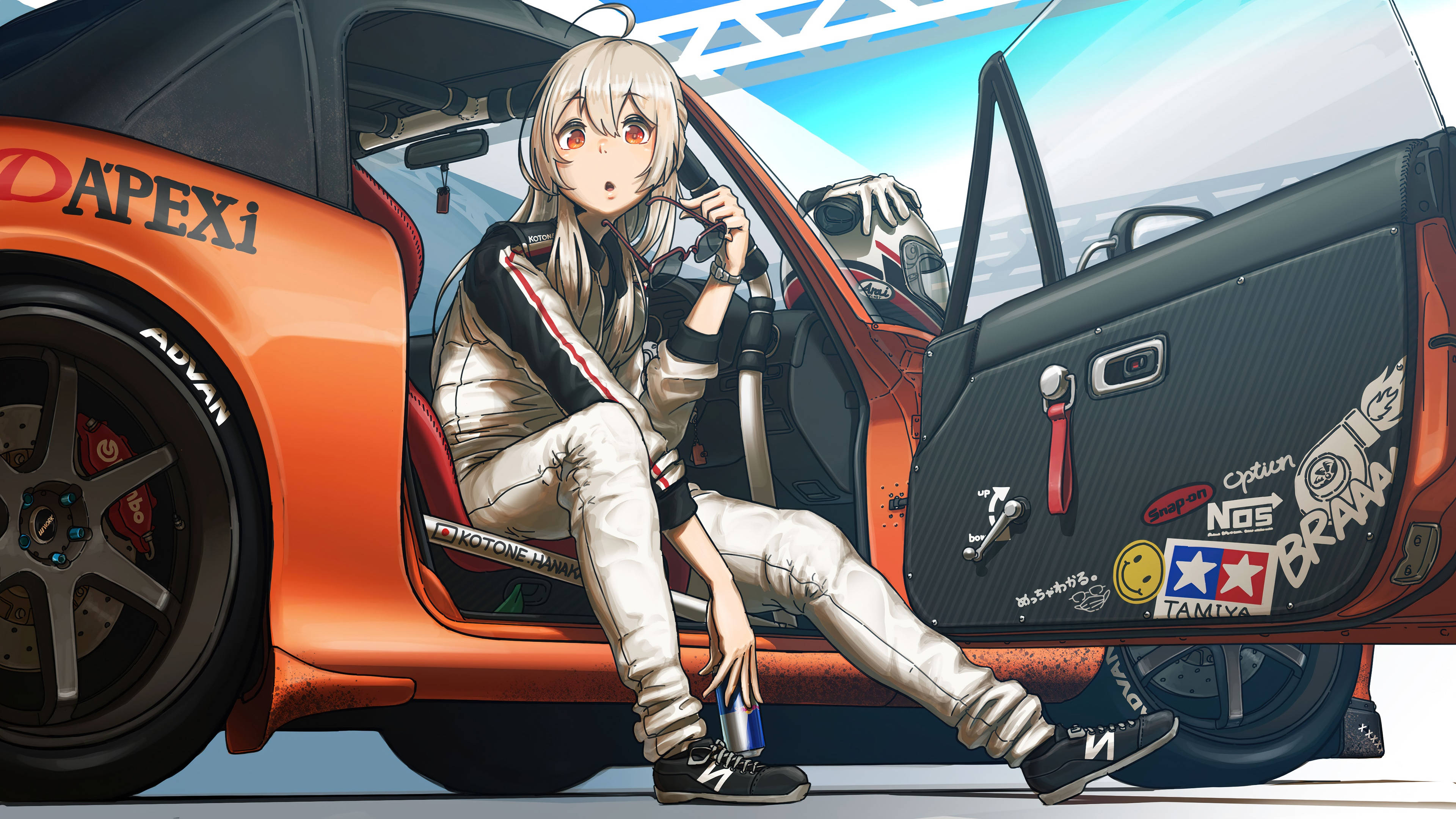 Orange Toyota Supra Anime-bil Wallpapers