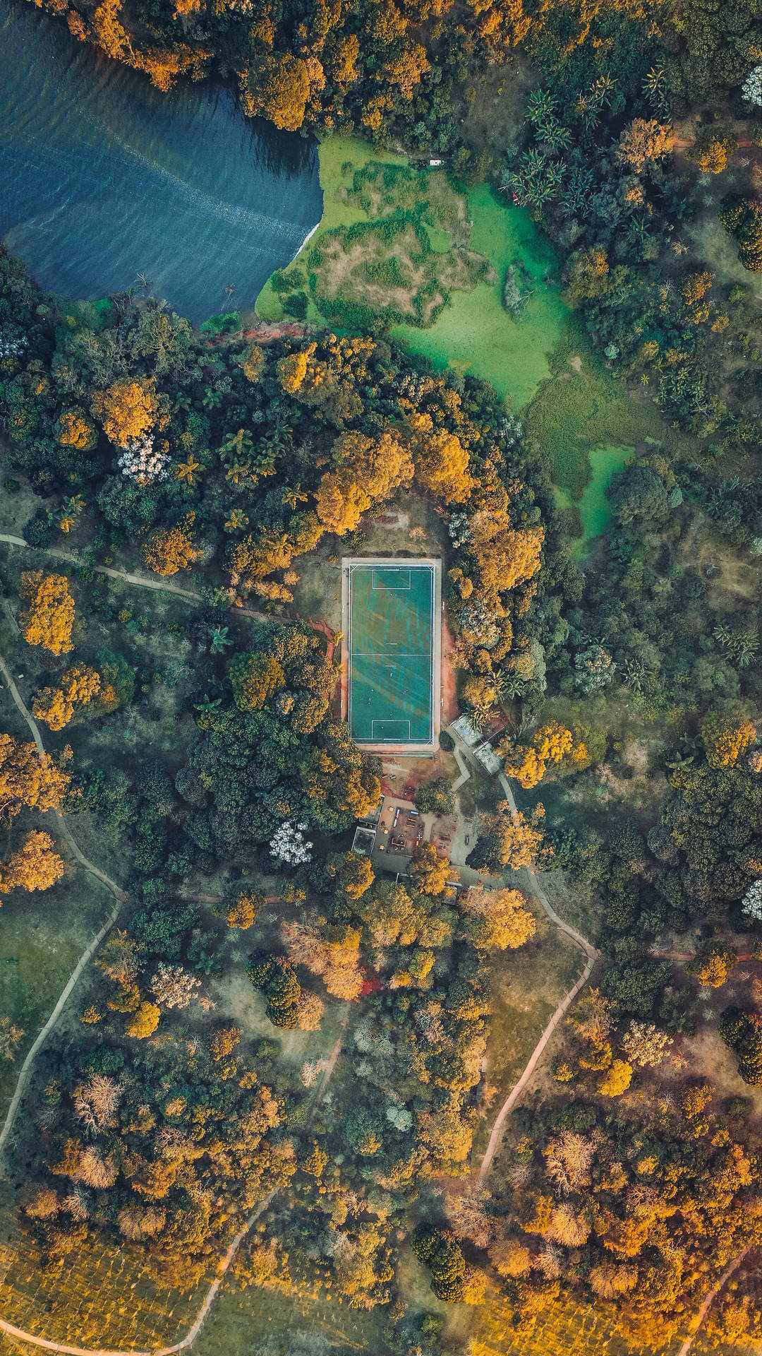 Luftfoto fodboldbane mobilbaggrund. — Fodbold Wallpapers