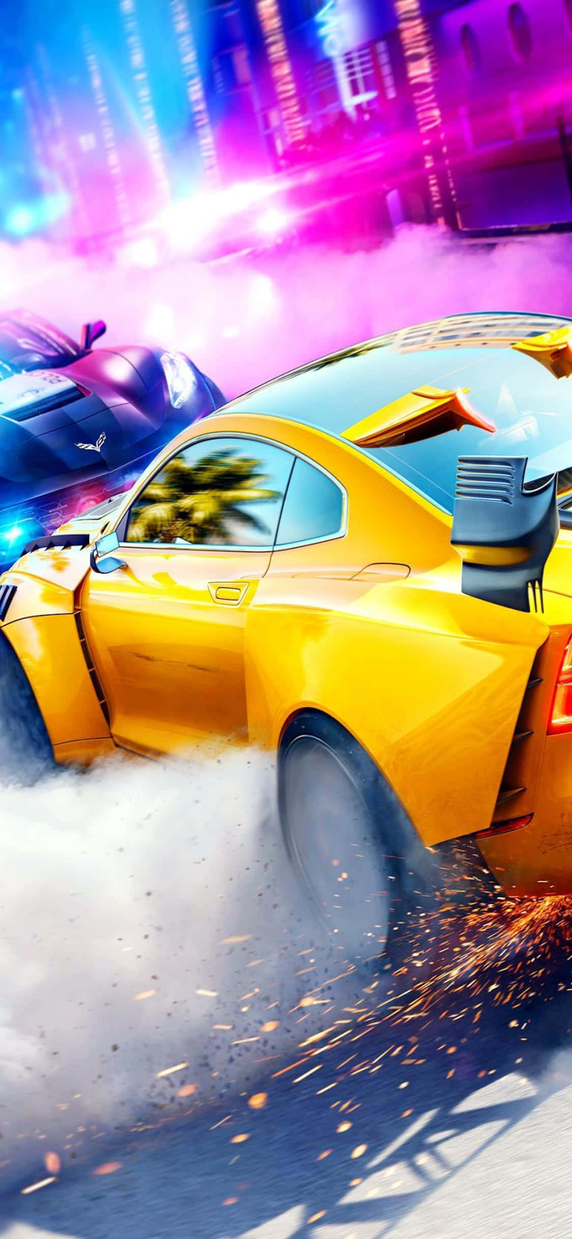 Overhal dine rivaler i Need for Speed Heat på iPhone Xs Wallpapers