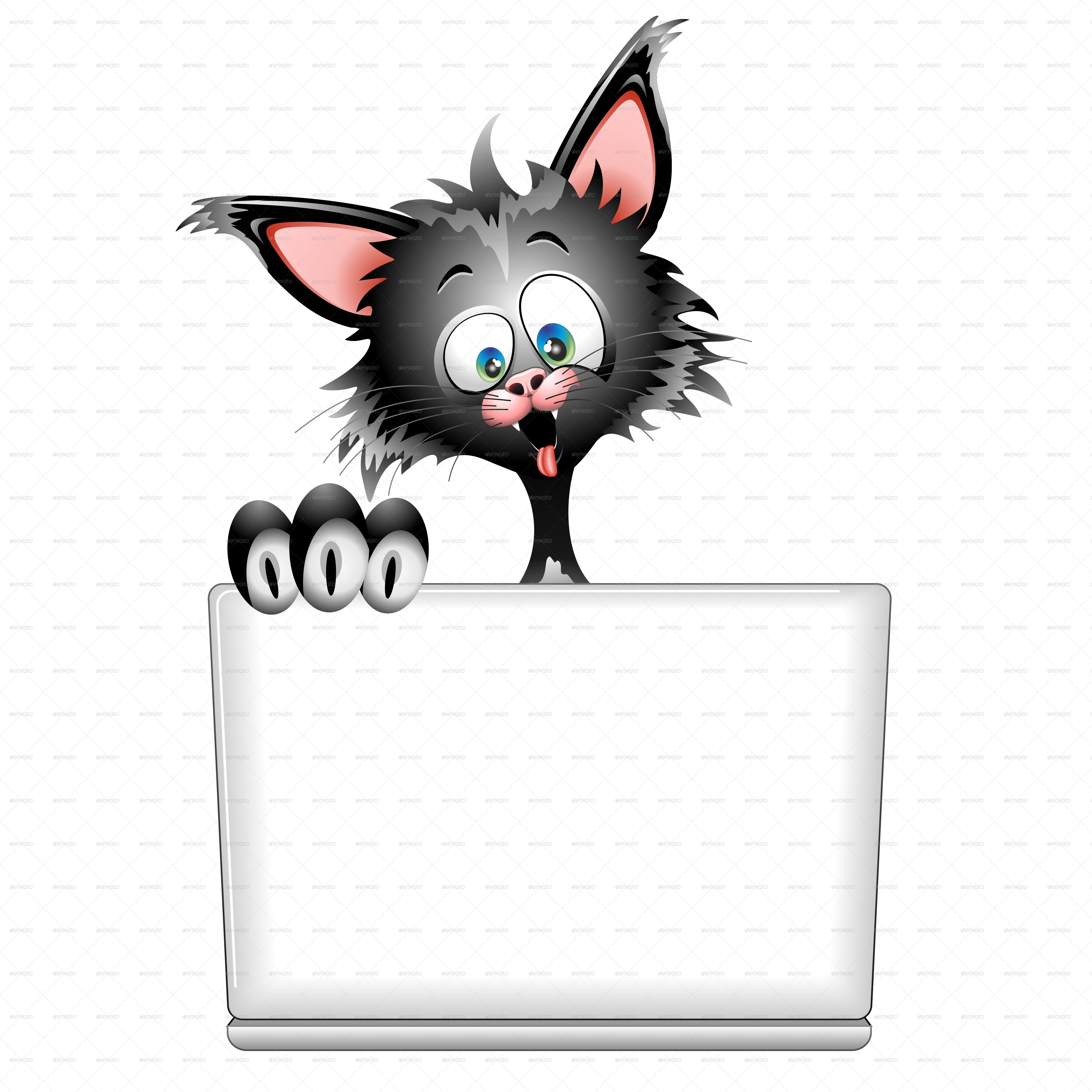 Overrasket tegneseriekat kigger frem Wallpapers