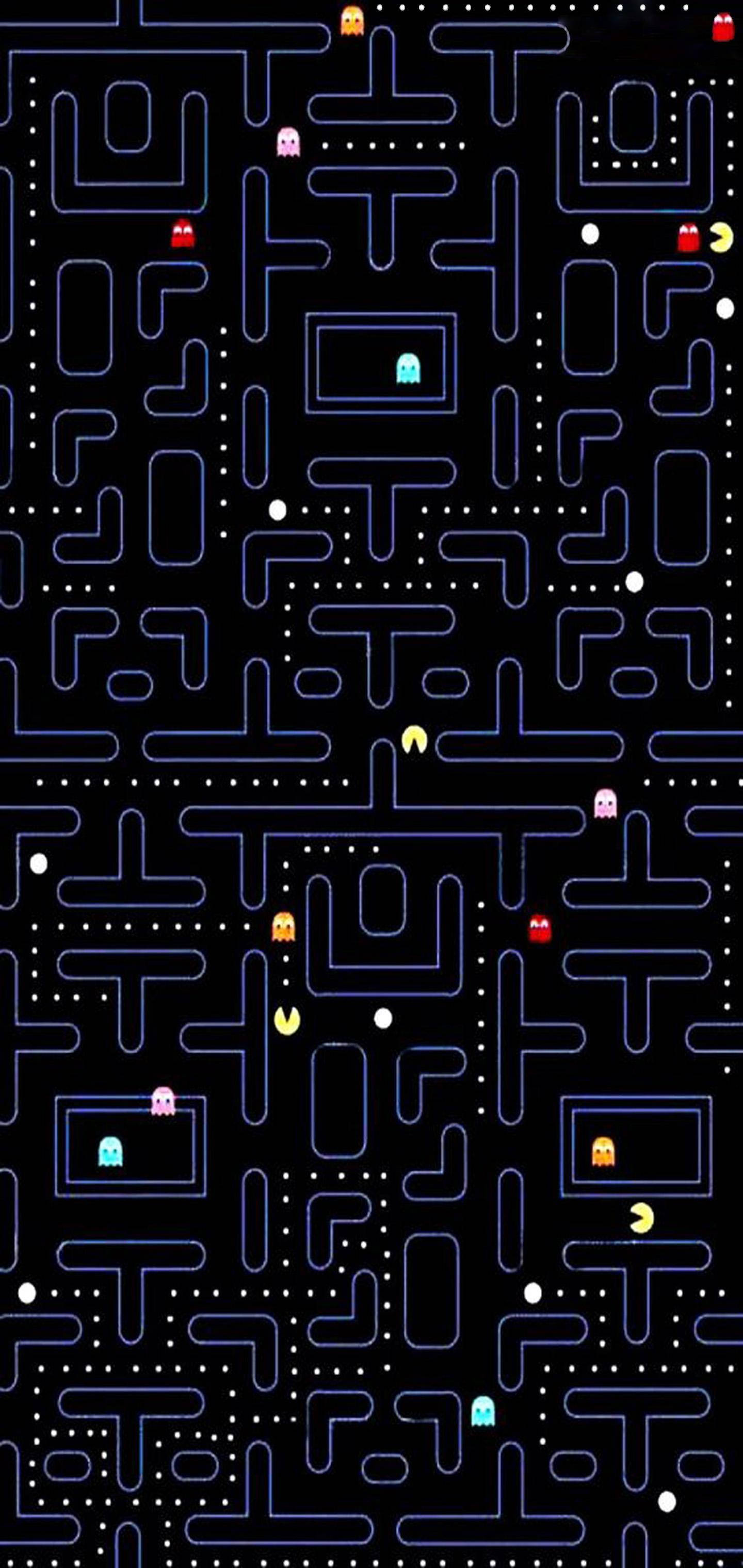 PAC-MAN-grænseflade på Samsung Galaxy S10 Plus Wallpapers