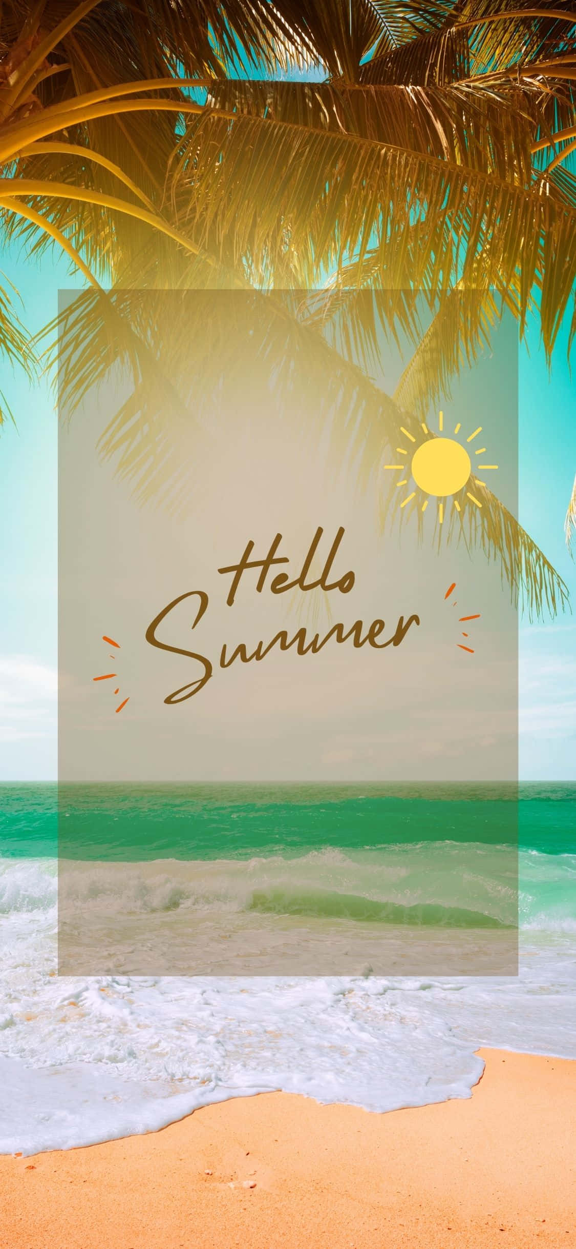 Palmetræ Over Strand iPhone X Sommerbaggrund Wallpapers