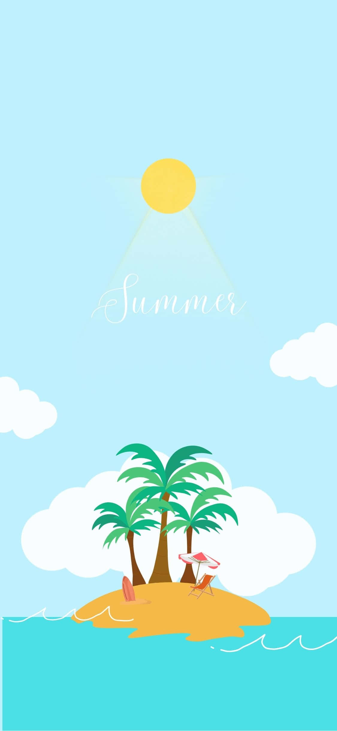Palmetræer over ø iPhone X sommerbaggrund Wallpapers