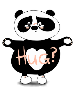 Panda beder om et knus Wallpapers