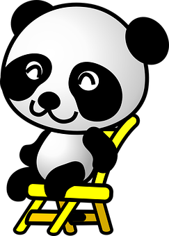 Panda der tænker på stol grafik Wallpapers