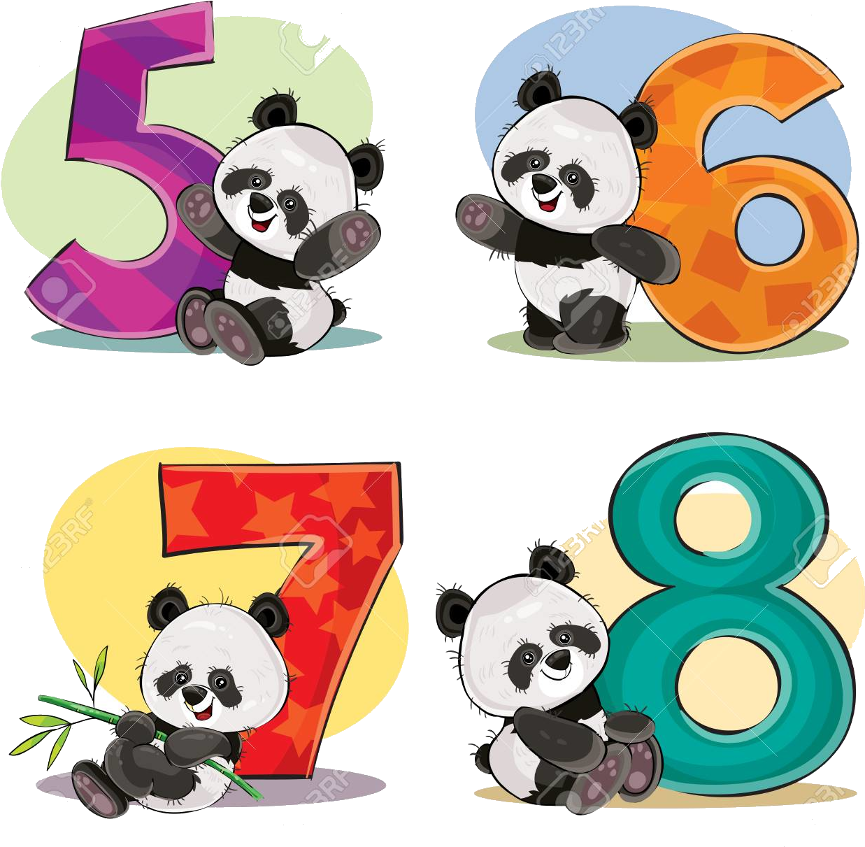 Panda_ Numre_5_til_8 Wallpapers