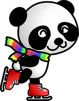 Panda på skøjter Wallpapers