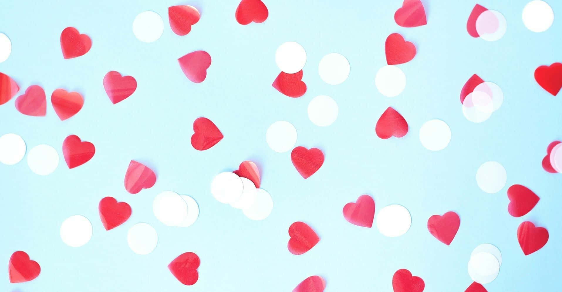Papirhjerter og cirkler Valentinsbaggrund Wallpapers