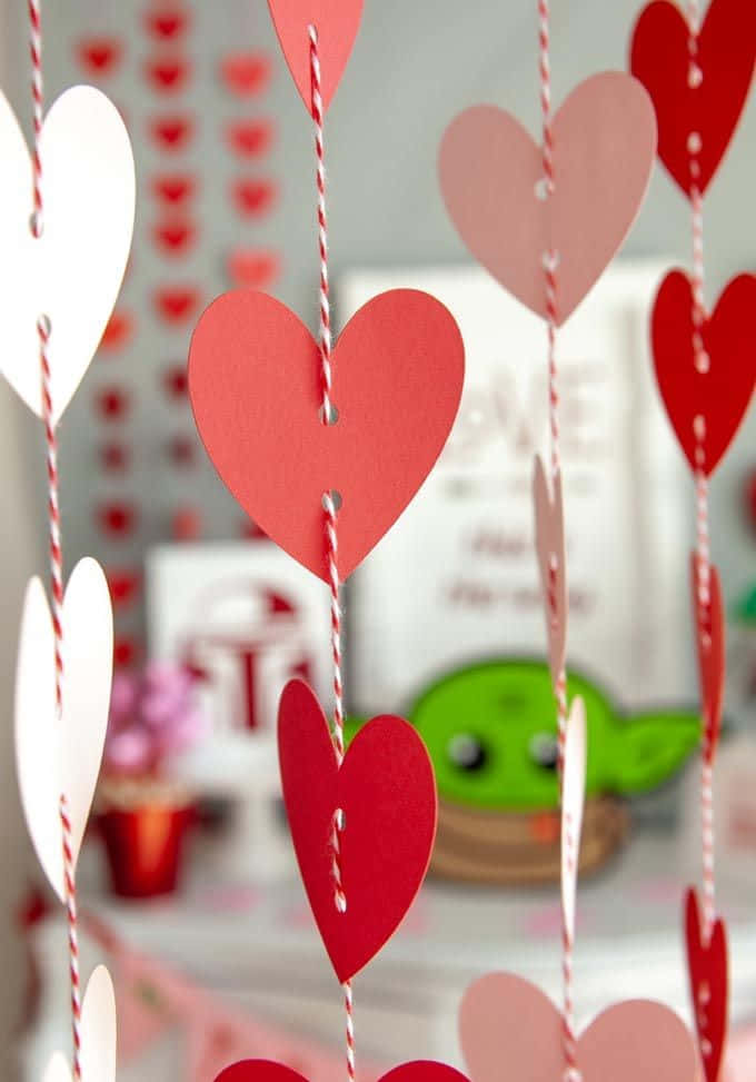 Papirhjerter Valentinsdagspynt Billeder Wallpapers