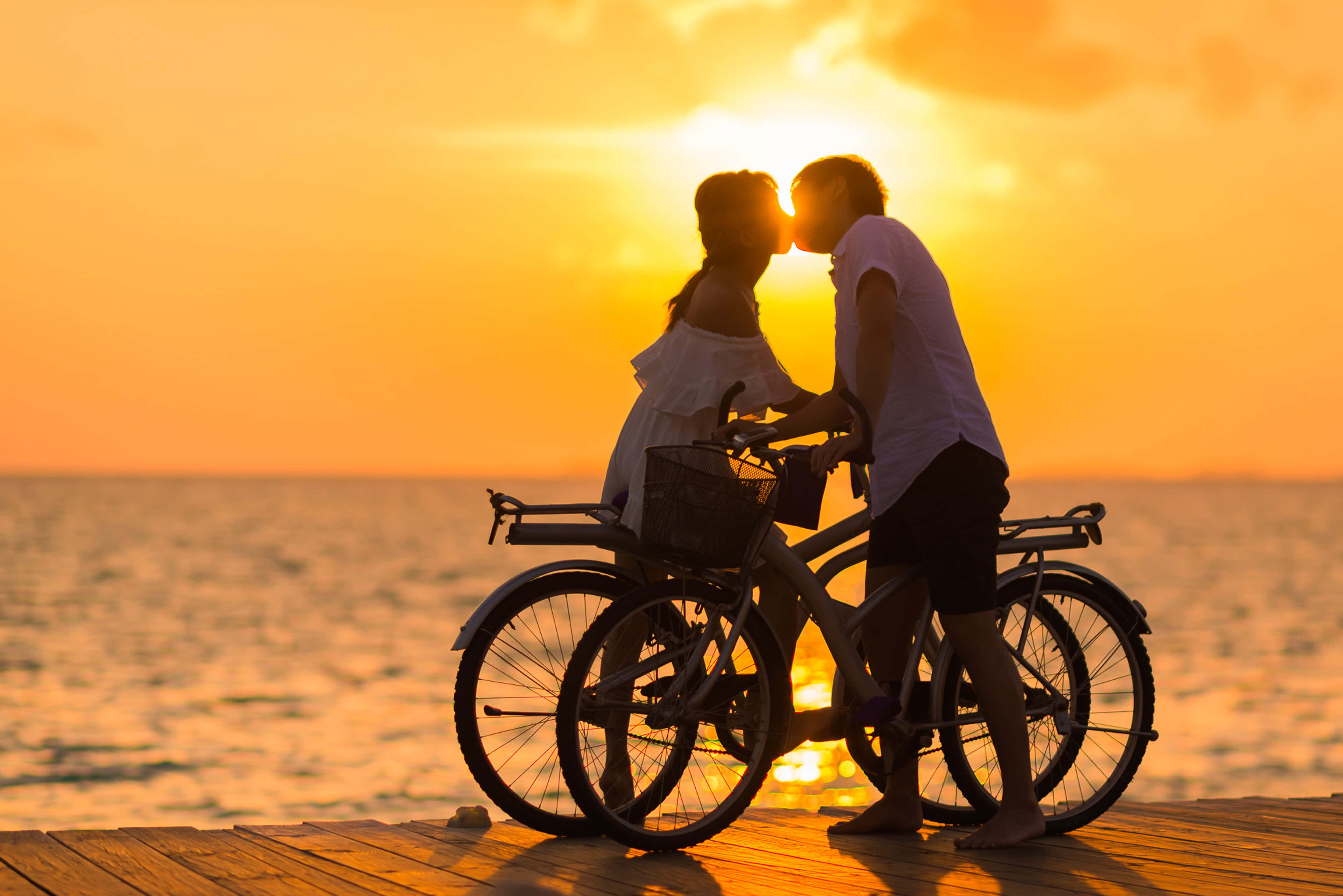 Par mål billede kys cykel Wallpapers