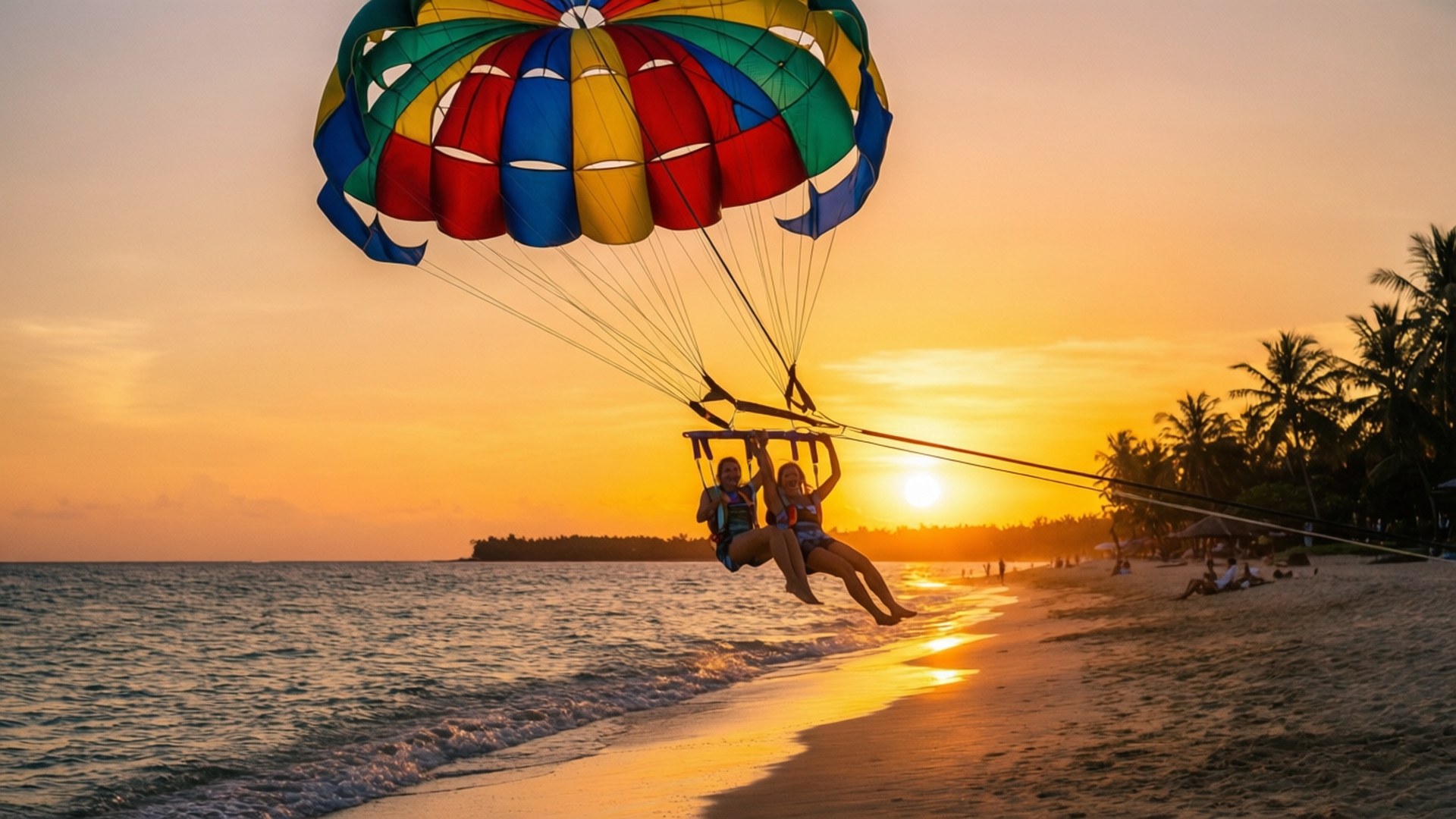 Parasailing ved solnedgang Wallpapers