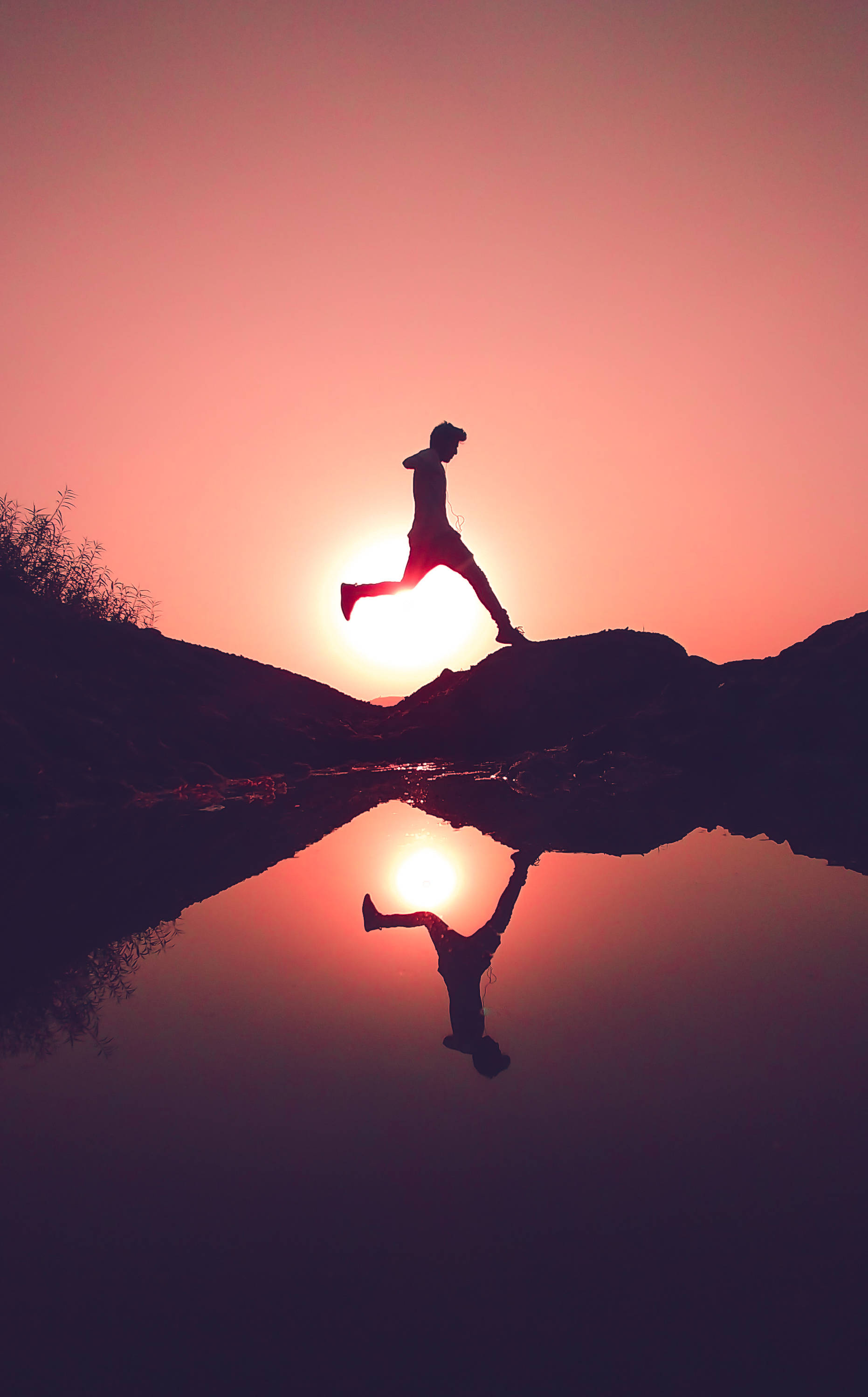 Parkourmand ved solnedgang Wallpapers