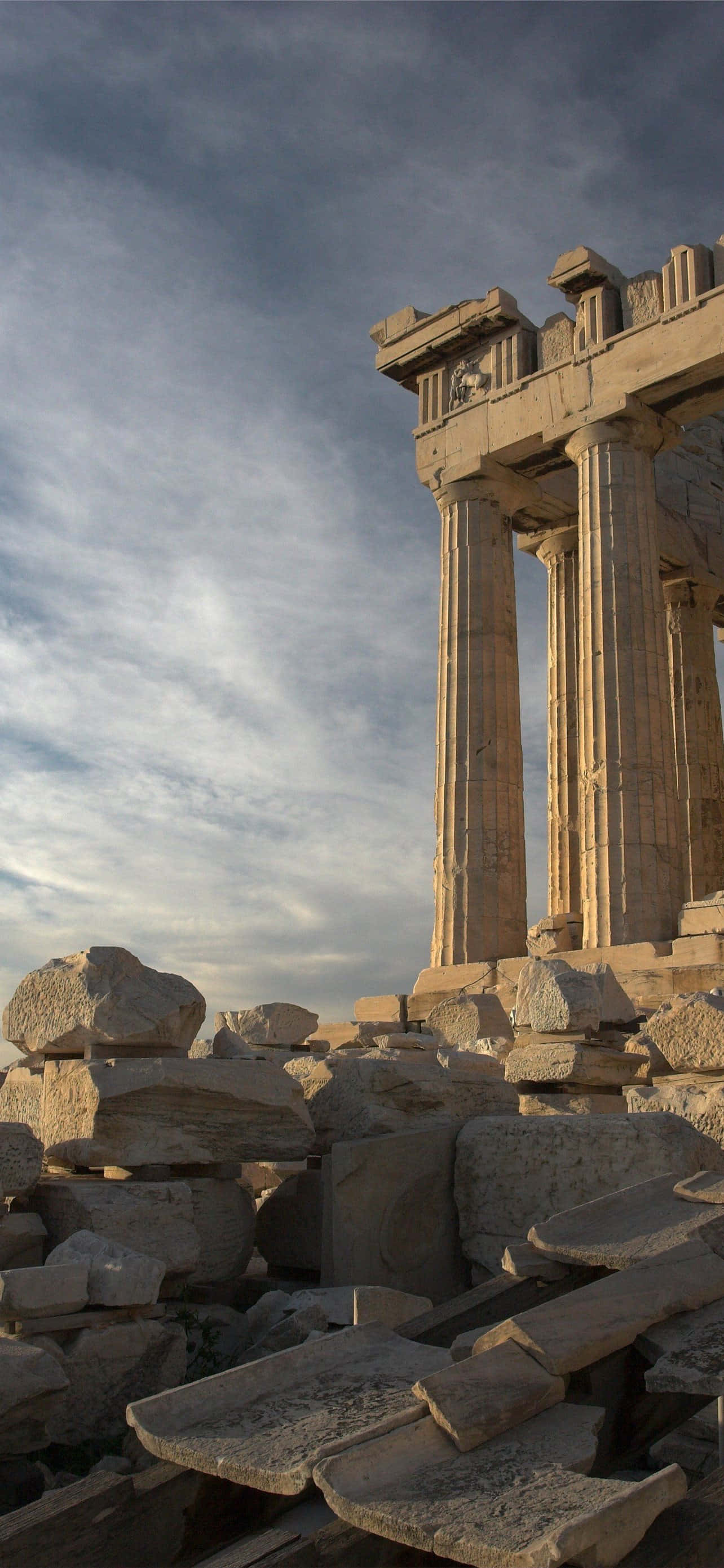 Parthenon murbrokker og rester på Akropolis Wallpapers
