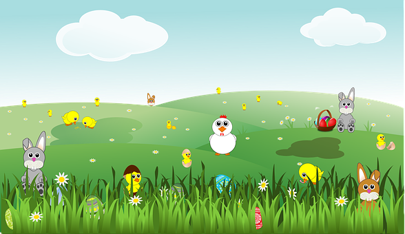 Påskefest tegnescene Wallpapers