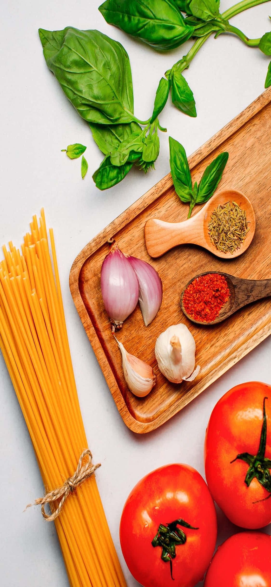Pastaret Ingredienser iPhone X Pasta Baggrund Wallpapers