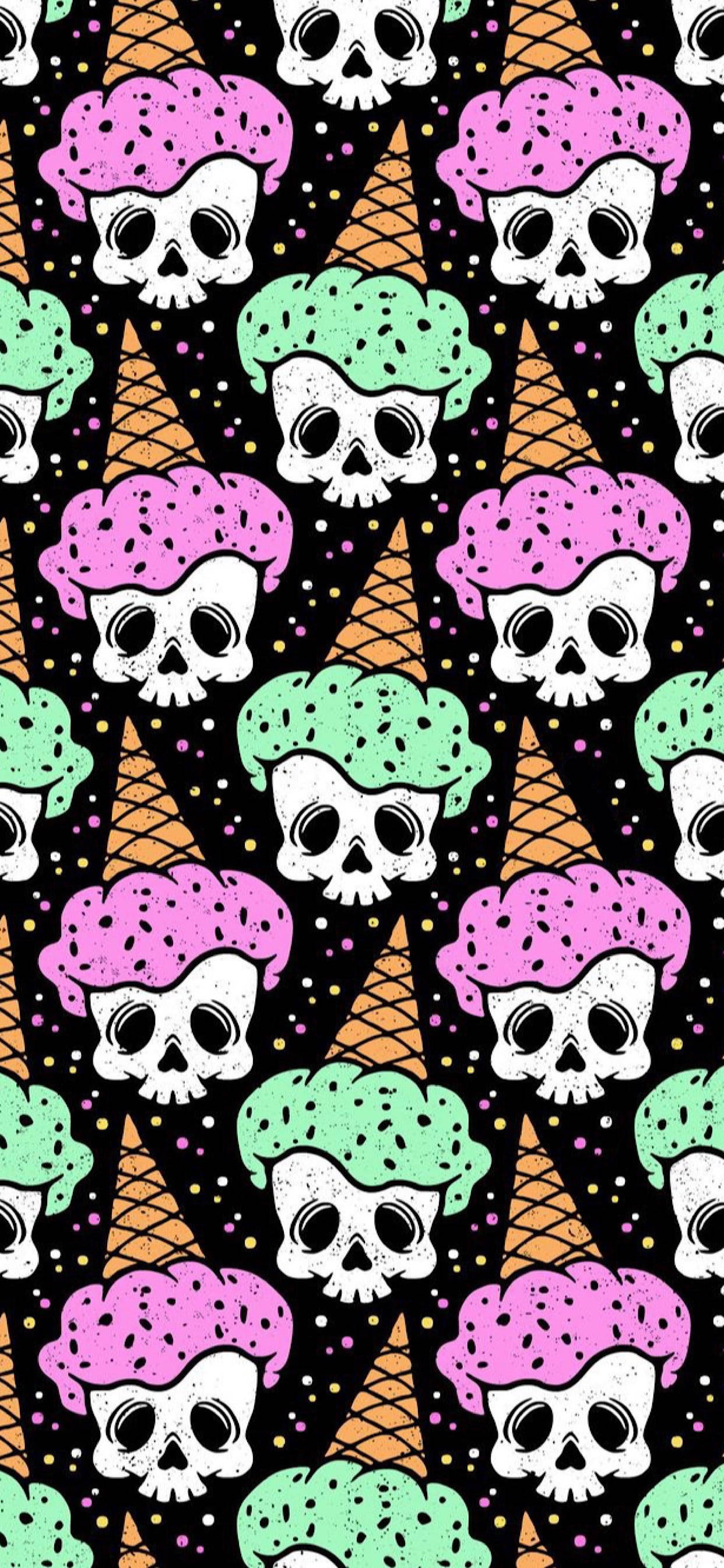 Pastel Goth Iskage Mønster Wallpapers
