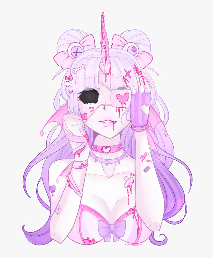 Pastel Goth-pige med horn Wallpapers