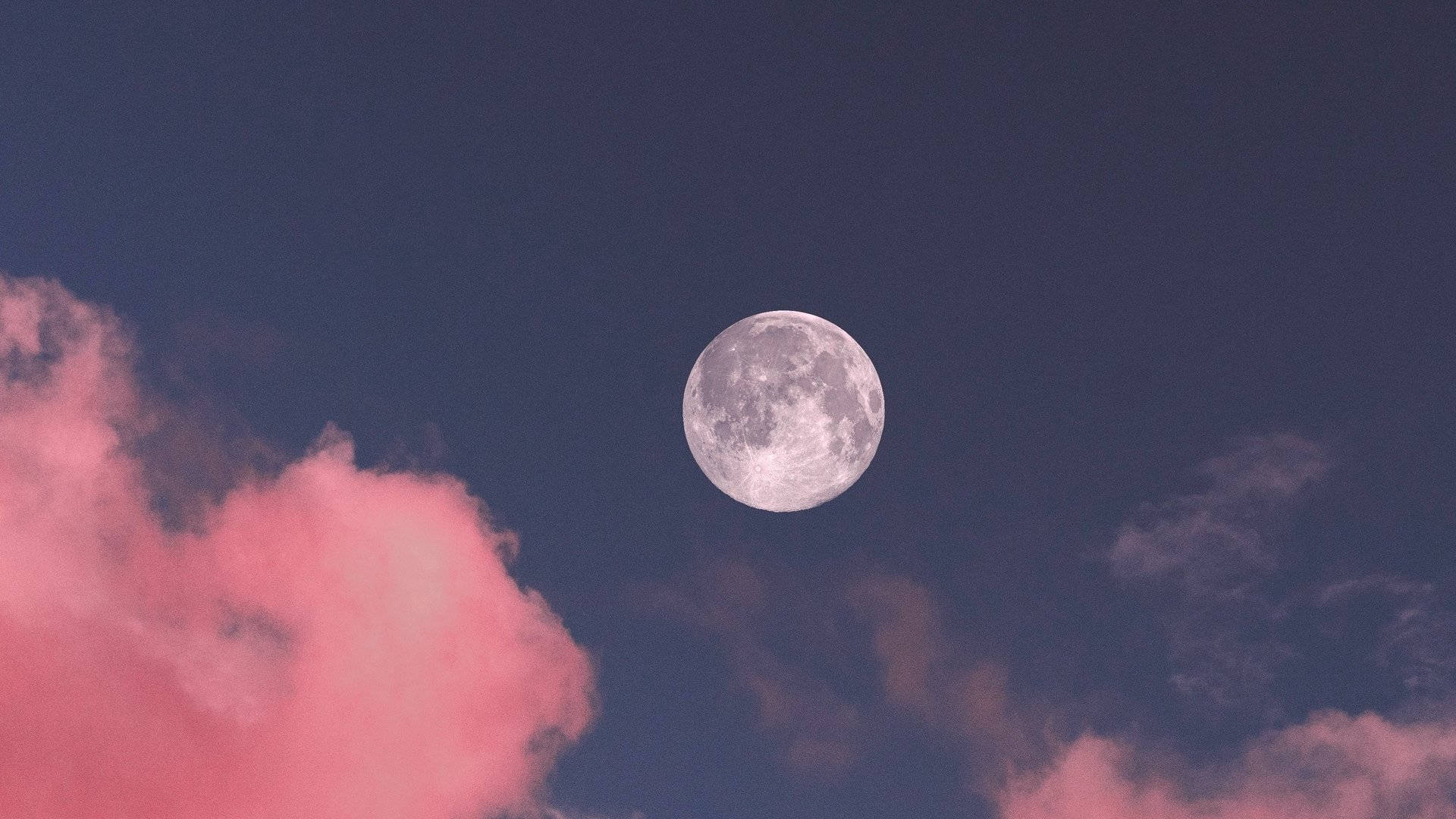 Pastel himmel med æstetisk måne Wallpapers