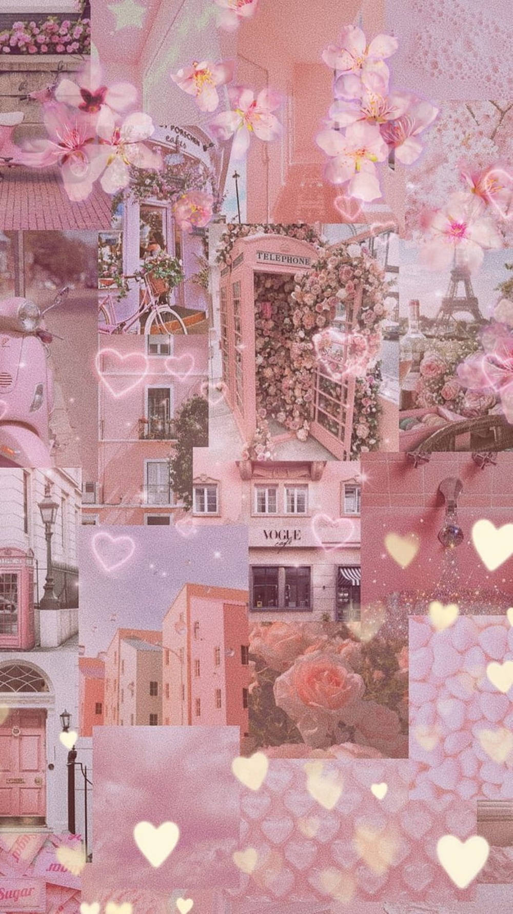 Pastel iPad pink collagekunst Wallpapers