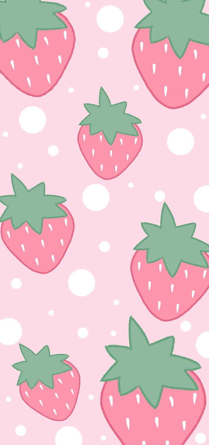 Pastel Jordbærportræt Wallpapers
