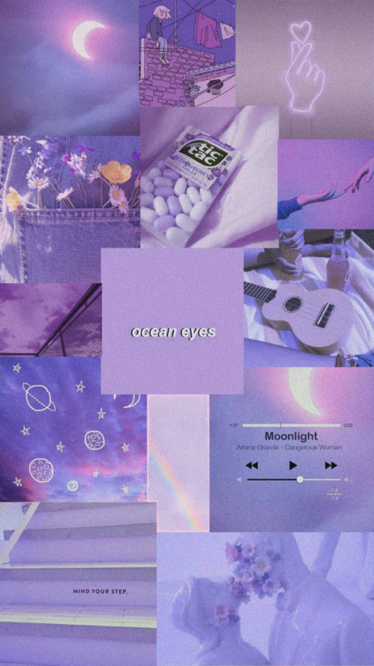 Pastel lilla collage cover Wallpapers