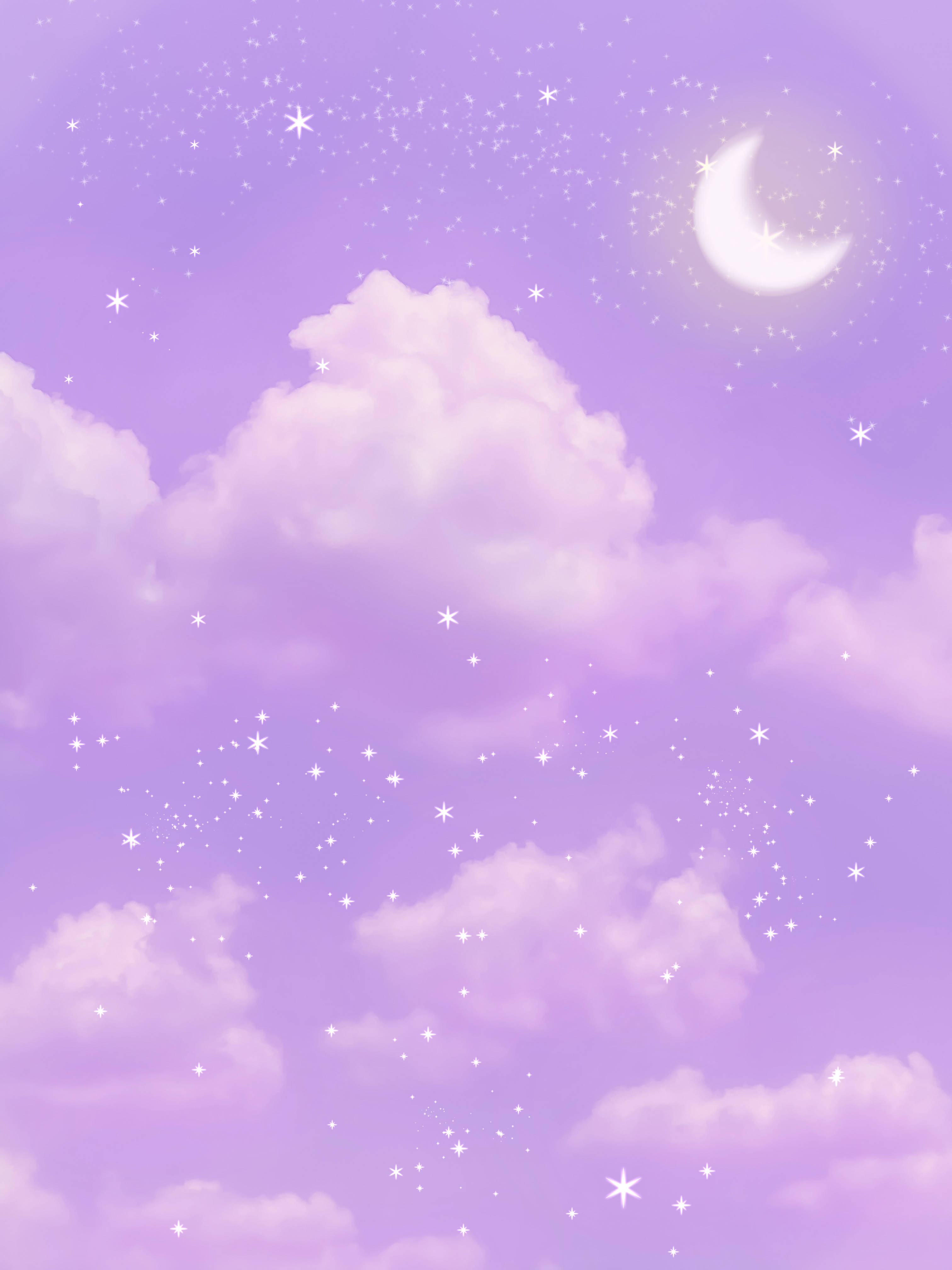 Pastel lilla sky med skyer Wallpapers
